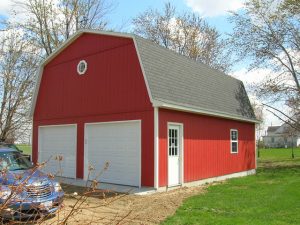 Red Gambrel Roof - Coach House Inc