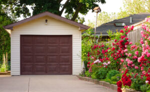 custom built garage detached from home