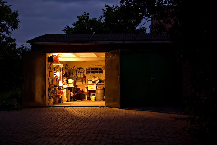 open-home-garage-at-night