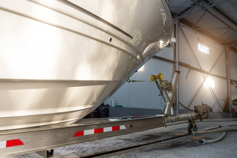 boat-being-stored-in-garage