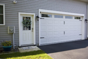 windows and door in garage